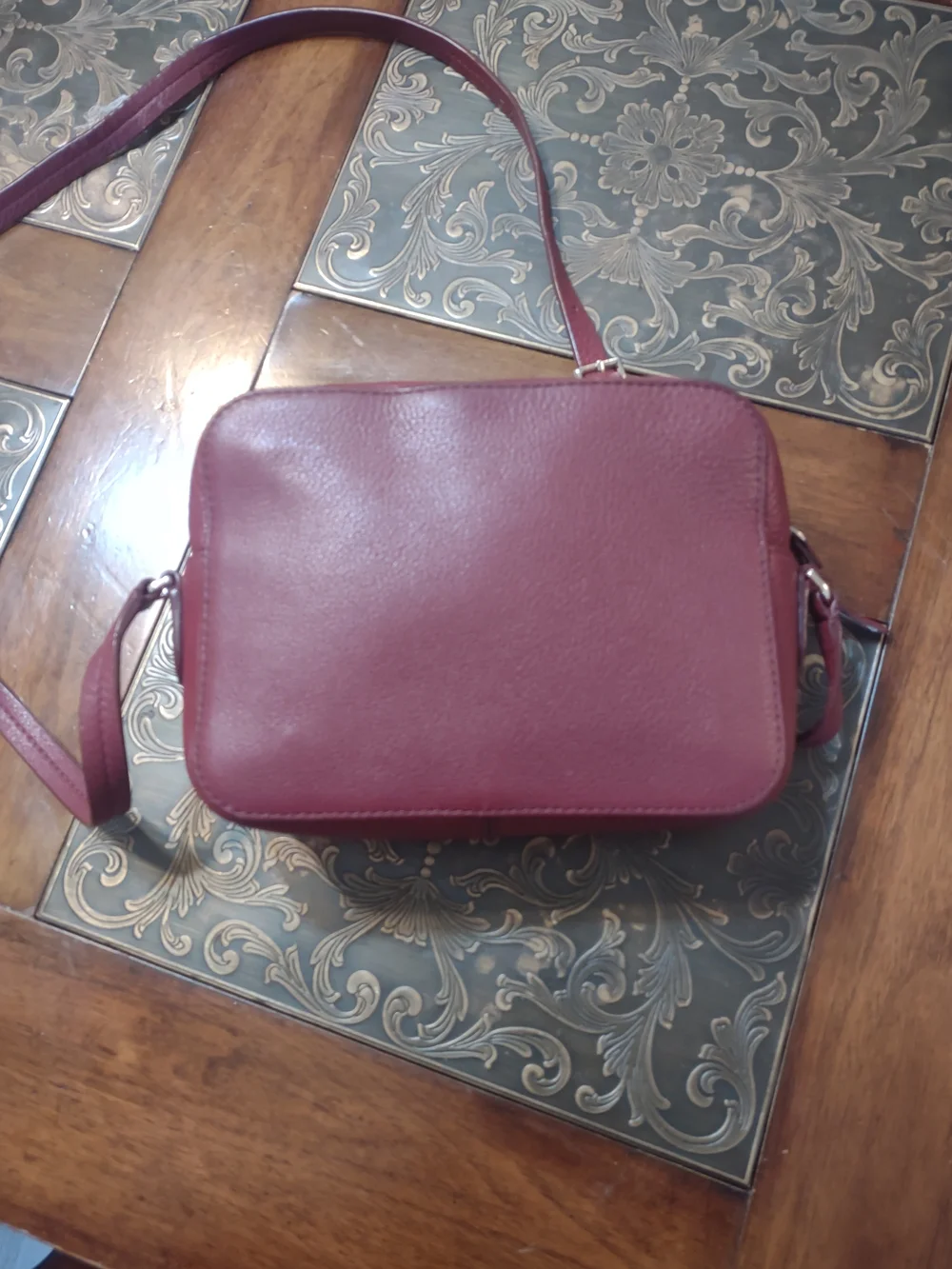 Kate Spade Pebbled Leather Crossbody Bag in Burgundy